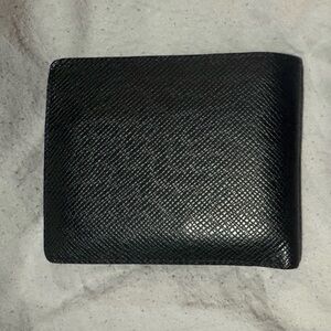 Louis Vuitton Black Textured Multiple Wallet